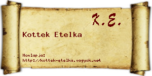 Kottek Etelka névjegykártya